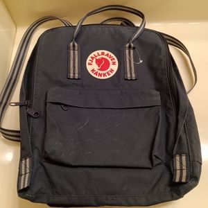 Fjallraven Kanken Backpack in Navy Long Stripes